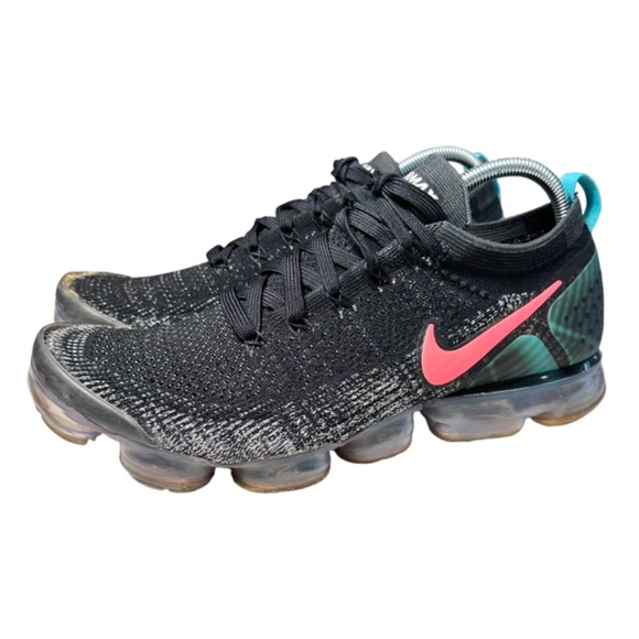 Nike Other - Men’s Nike Air VaporMax Flyknit 2 – Black Hot Punch & Teal, Size 11.5